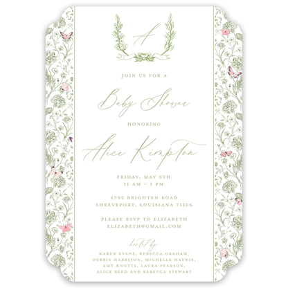 butterfly garden party invitation