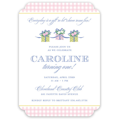 everyday is a gift birthday invitation