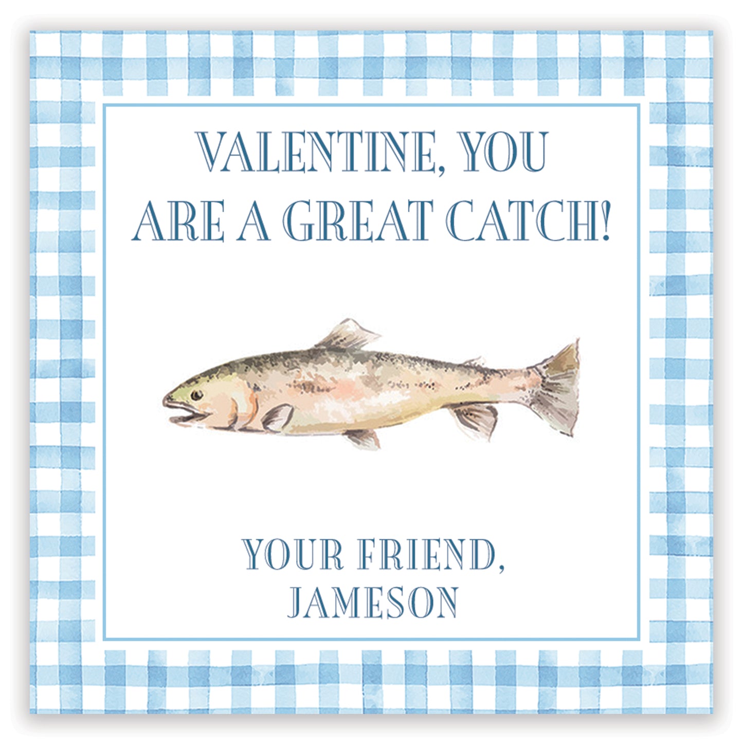 fishing gingham valentine