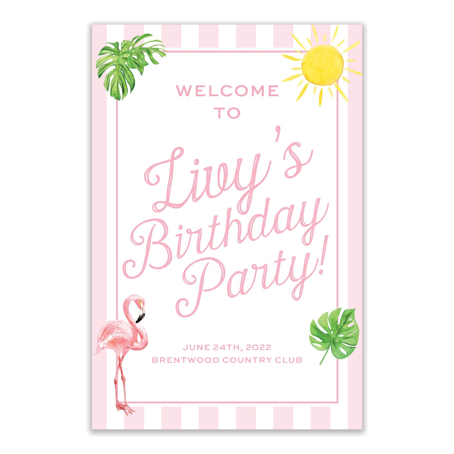 sunshine cabana welcome sign