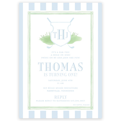 golf par-tee birthday invitation