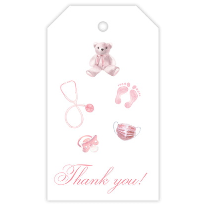 pink hospital thank you tag