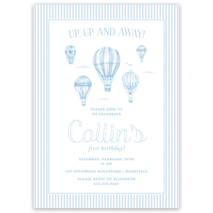 hot air balloon birthday invitation