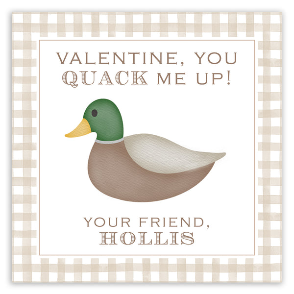 you quack me up tan valentine card