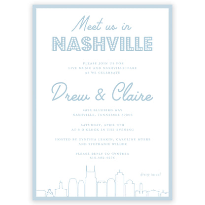 nashville skyline party invitation