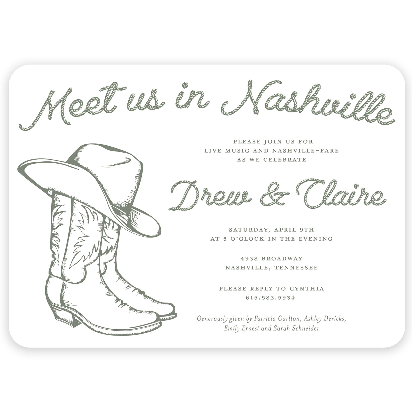 nashville party invitation