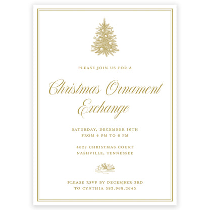 gold holiday party invitation