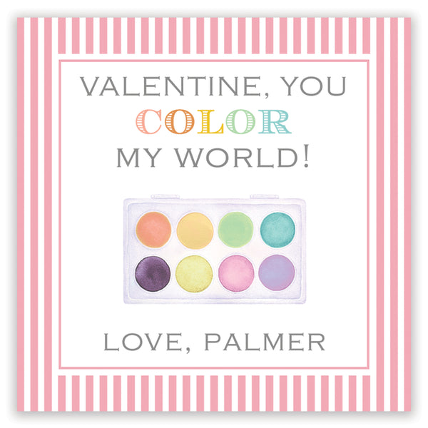 pastel paint palette valentine card