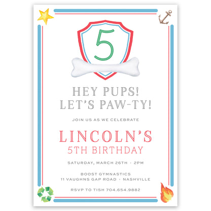 party pups birthday invitation