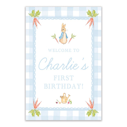 blue peter rabbit welcome sign