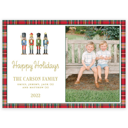 nutcracker plaid border landscape christmas card