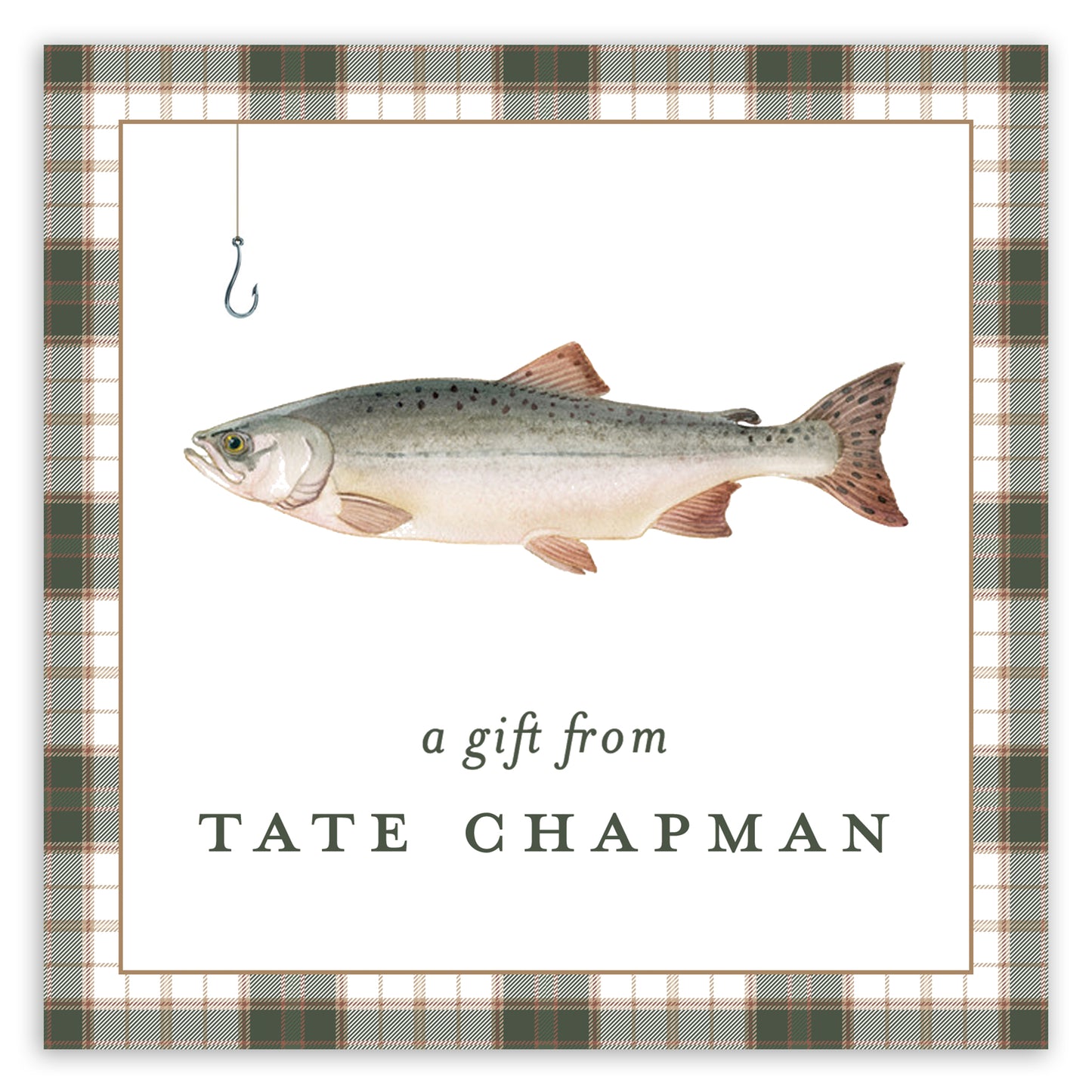 plaid fish enclosure card