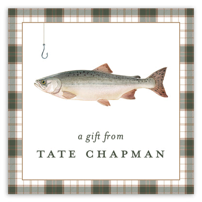 plaid fish enclosure card