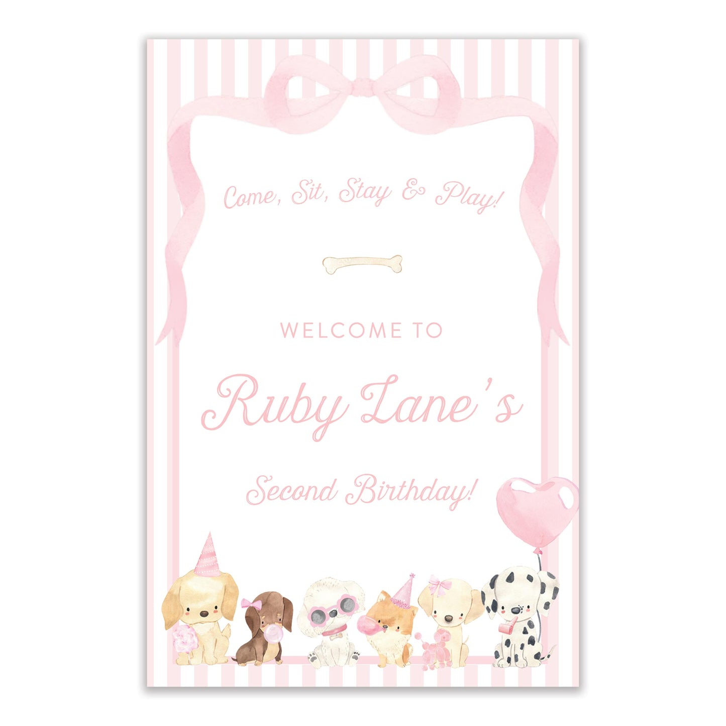 party pups welcome sign