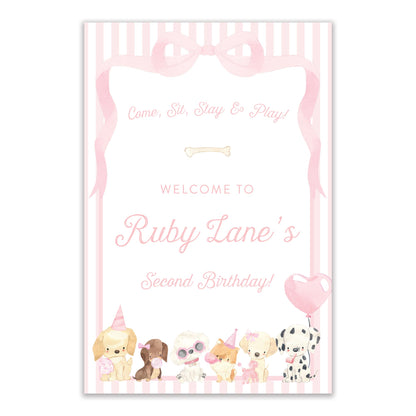 party pups welcome sign