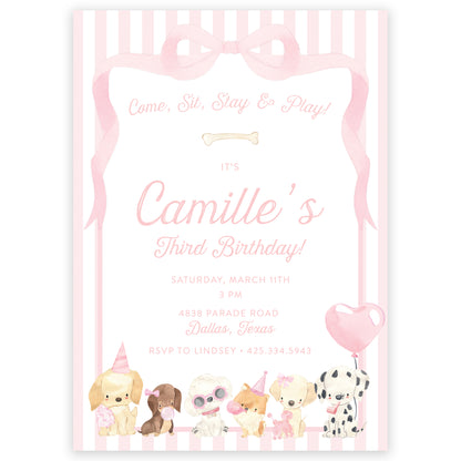 puppy party invitation