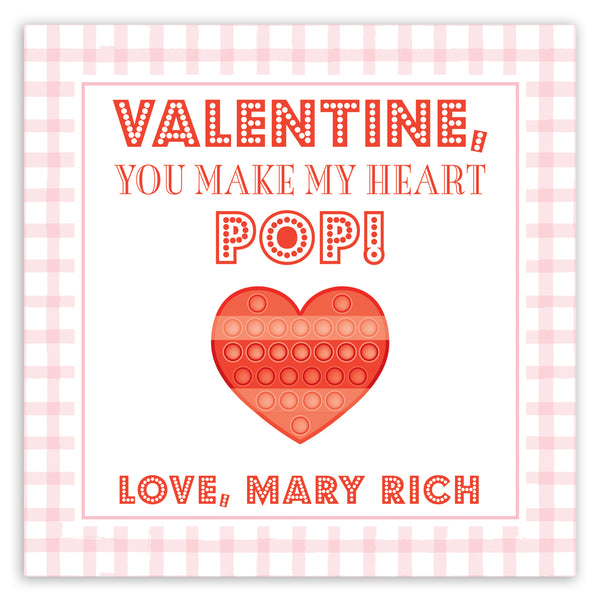 you make my heart pop red valentine card