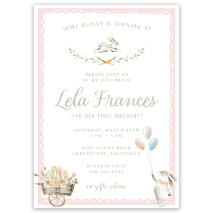 some bunny's birthday invitation