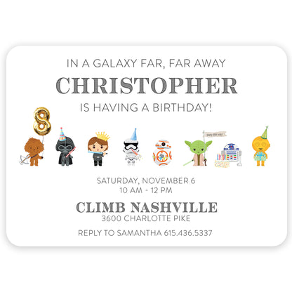 young jedi birthday invitation