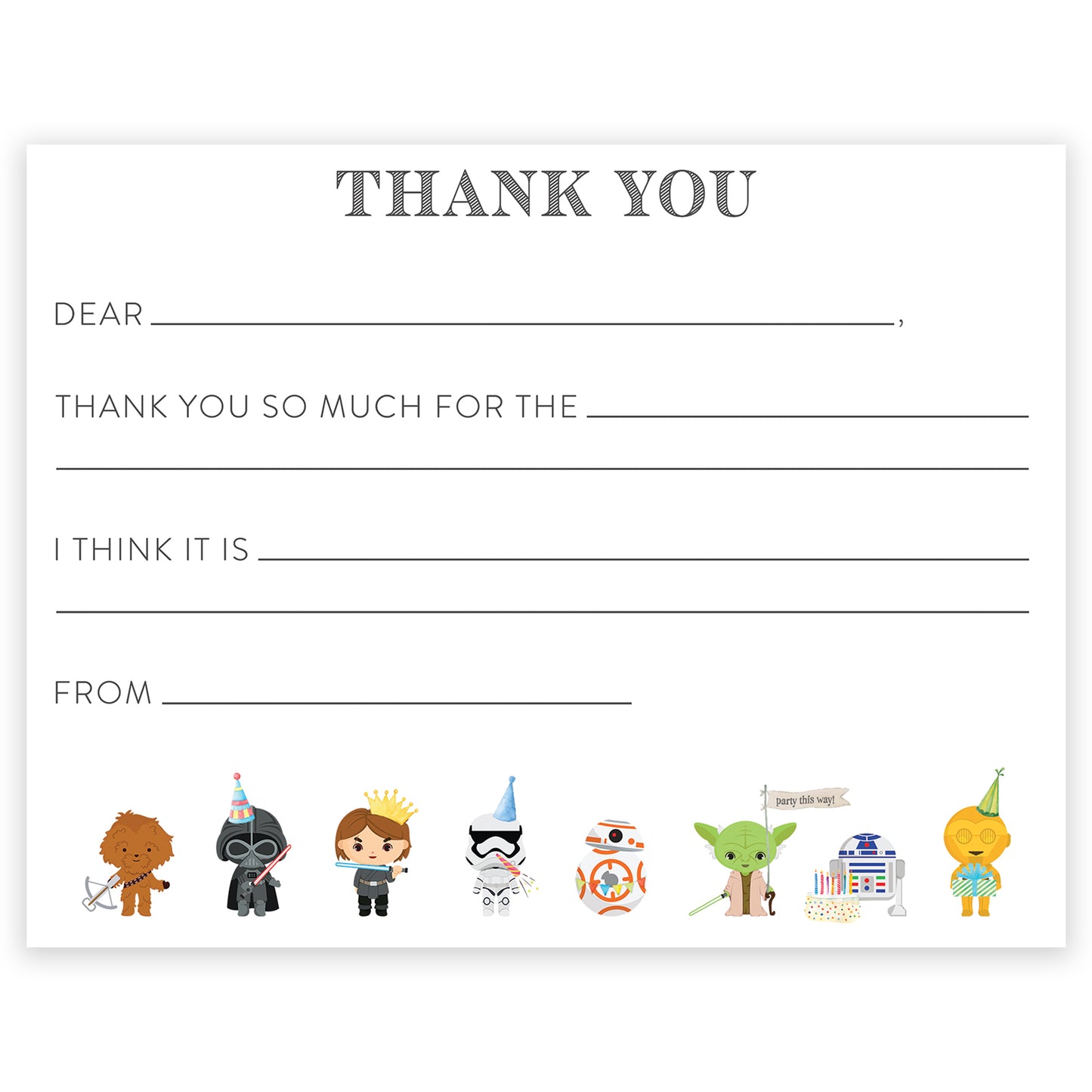 young jedi fill-in thank you note