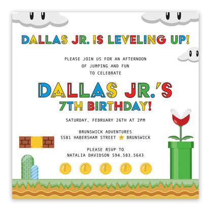 super mario birthday invitation