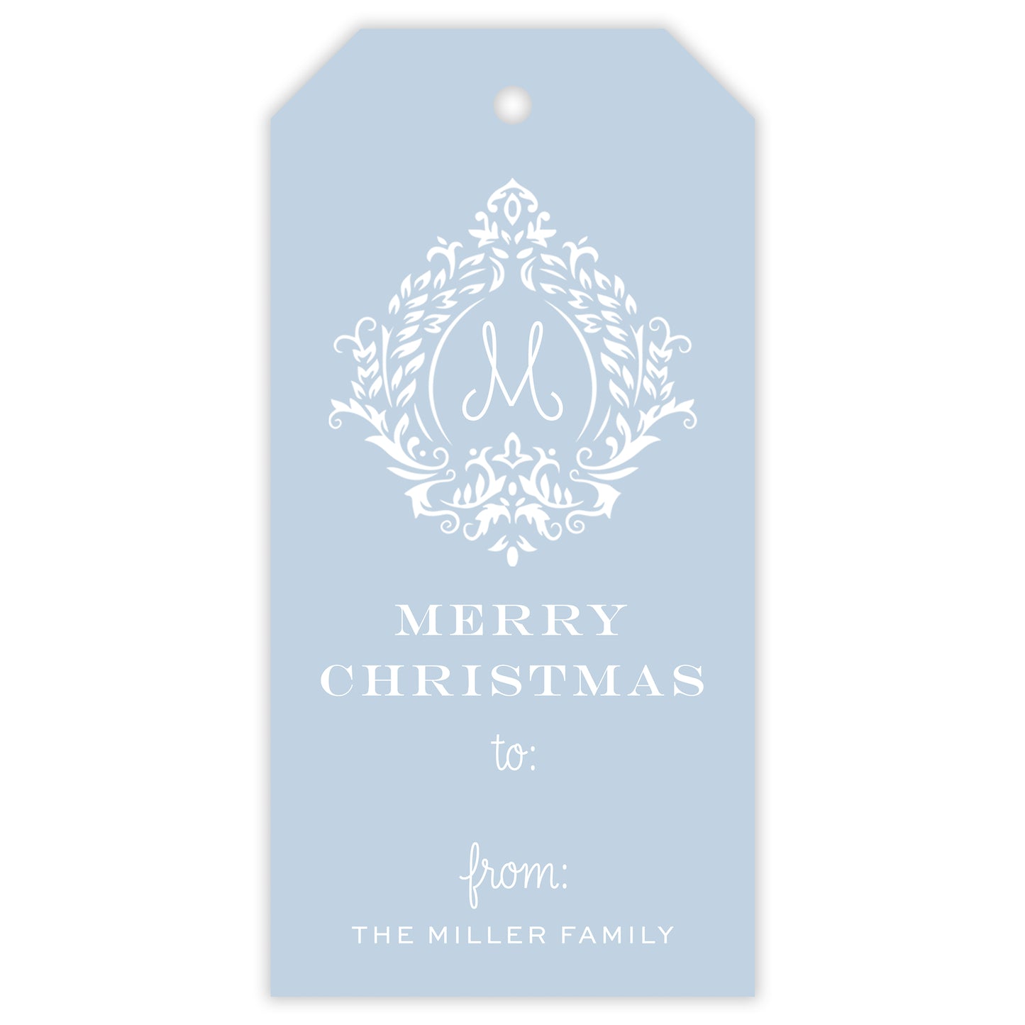 holiday vine personalized gift tag