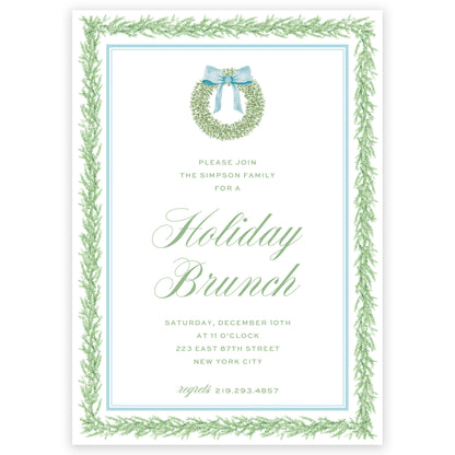 watercolor wreath party invitation