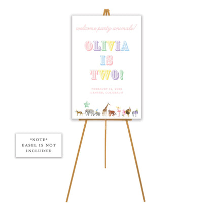 multi party animal welcome sign