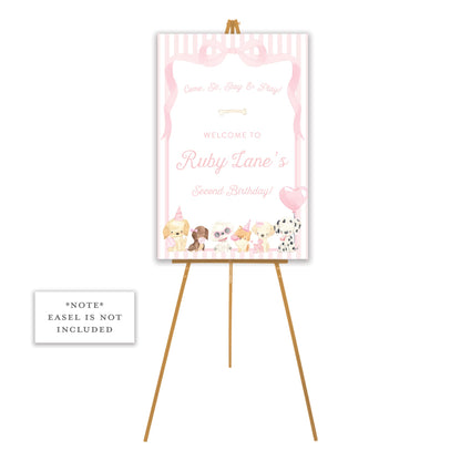 party pups welcome sign