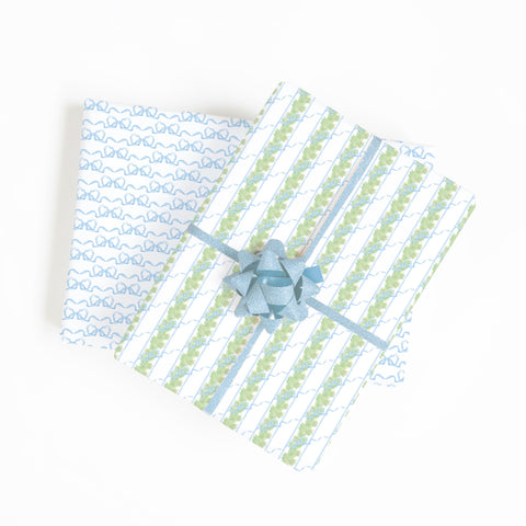 garland bows wrapping paper