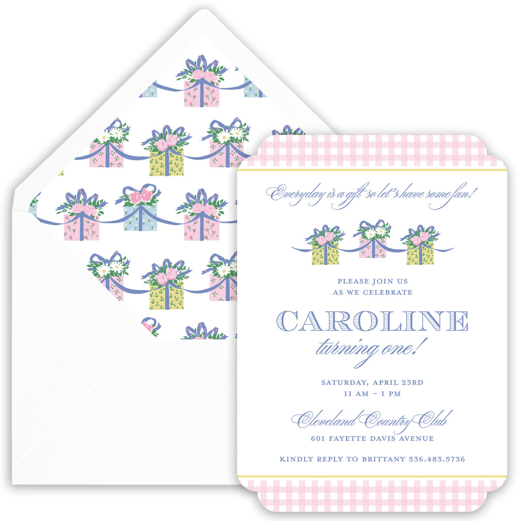Everyday Is A Gift Birthday Invitation Katherine Kelly Design Everyday is a gift birthday invitation katherine kelly design