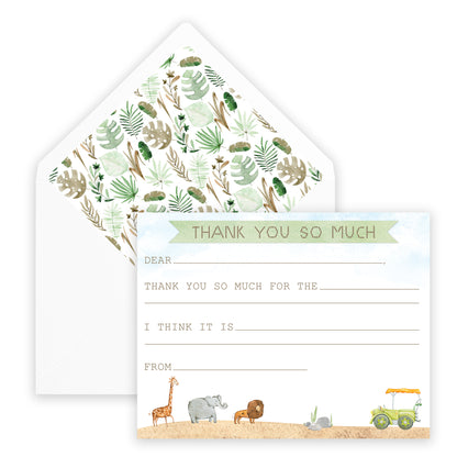 safari fill-in thank you note
