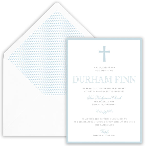 blue baptism invitation