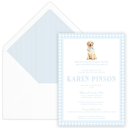 snips & snails shower invitation