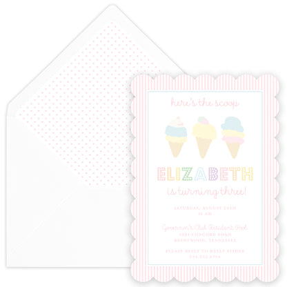 ice cream social birthday invitation