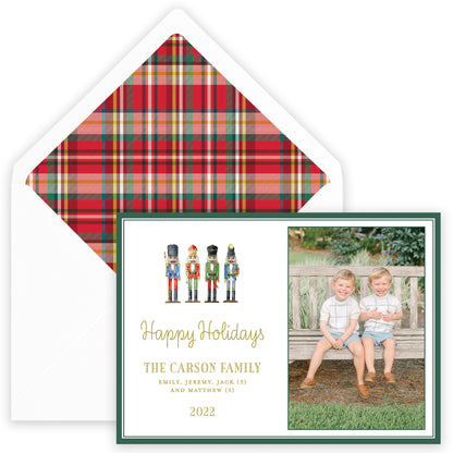 nutcracker green border landscape christmas card