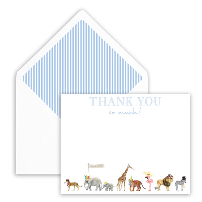 blue party animal thank you note