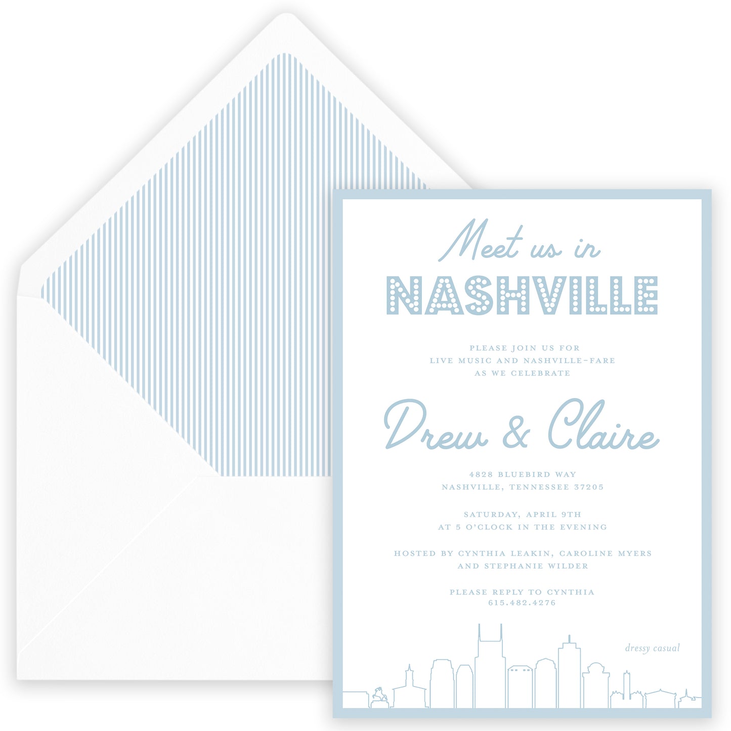 nashville skyline party invitation