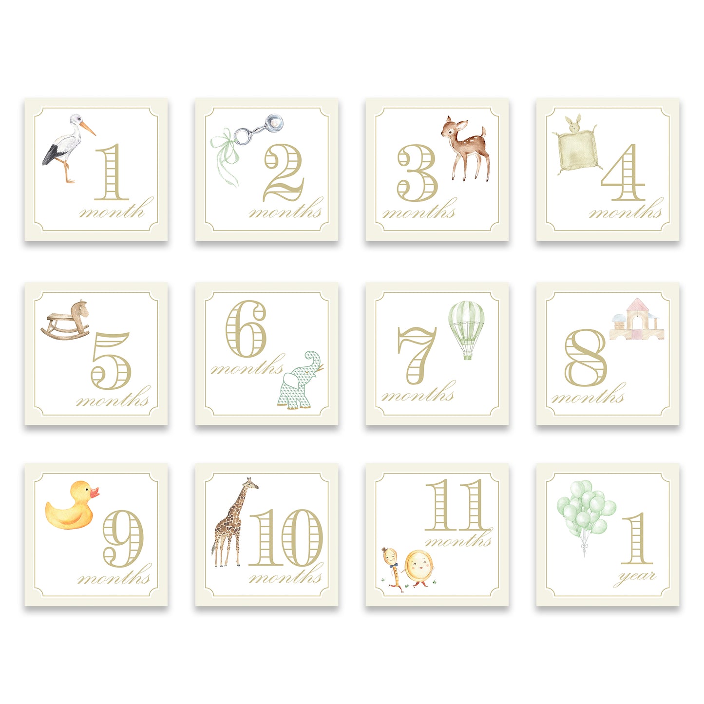 classic cream milestone cards
