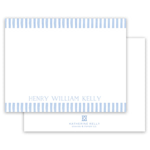 classic watercolor stripes name notecard