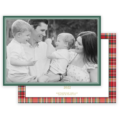 nutcracker green border landscape holiday card