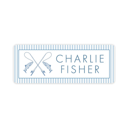 pinstripe fish vinyl school labels