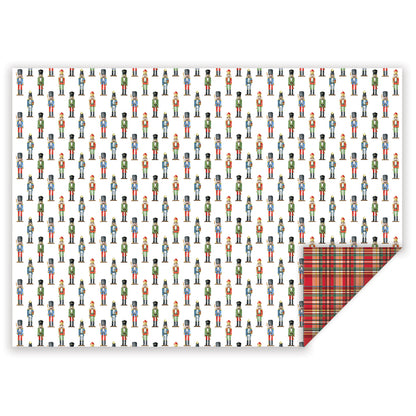 nutcracker plaid wrapping paper