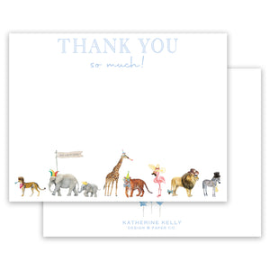 blue party animal thank you note