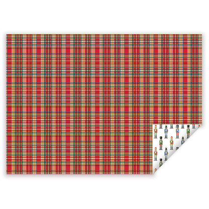 nutcracker plaid wrapping paper