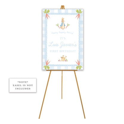 blue peter rabbit welcome sign