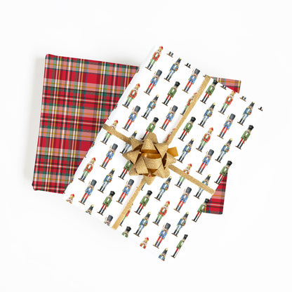 nutcracker plaid wrapping paper