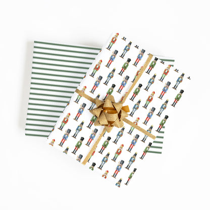 nutcracker stripe wrapping paper