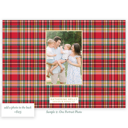 nutcracker plaid border landscape christmas card