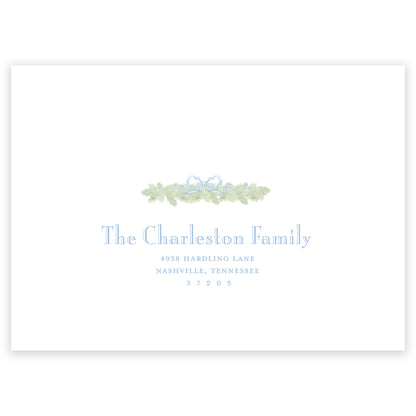 baby blue vine holiday card